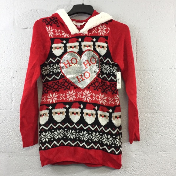 No Boundaries Knitted Red Santa Sweater - Picture 1 of 9